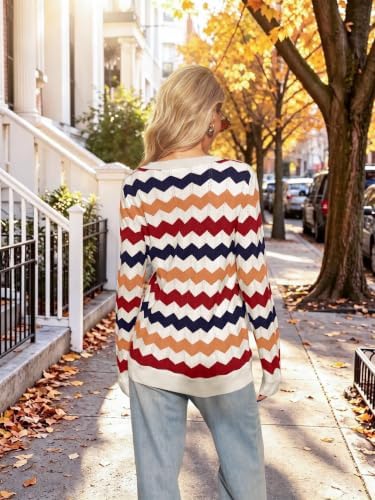 Womens Sweaters Crew Neck Long Sleeve Casual Fall Outfits Fashion Clothing