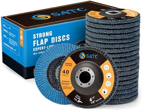 S SATC Flap Discs 4-1/2 Inch 40 Grit Zirconia Grinding Wheel Type 29 Abrasive Discs Flap Wheel for Angle Grinder - 20 Pack