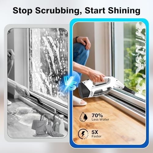 Window Vacuum Squeegee Cordless, 2000Pa Electric Window Cleaner Tool