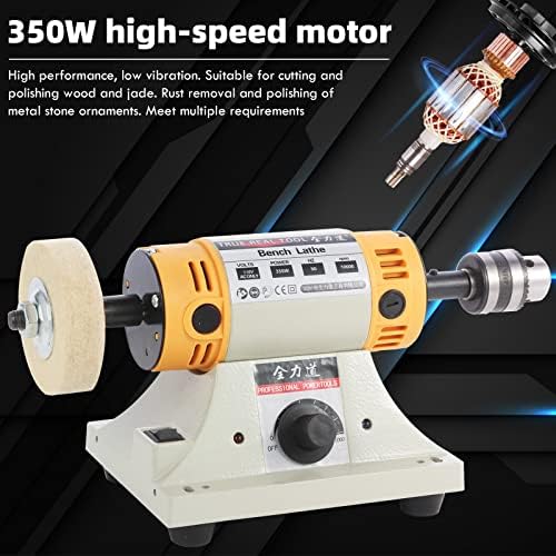110V 350W Bench Grinder & Bench Buffer, Jewelry Polishing Machine with Flex Shaft. Adjustable Speed Jewelry Polisher & Jewelry Buffer Polisher for DIY Woodworking Jade Engraving Grinding Drilling