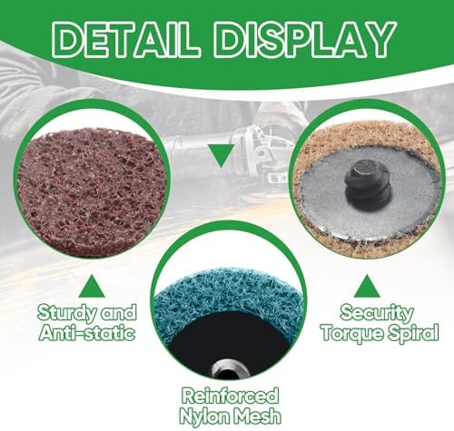 150 Pcs 2 Inch Surface Conditioning Discs Medium Grit Quick Change Sanding Discs for Die Grinders, Surface Stripping, Grinding, Polishing, and Burr Finishing