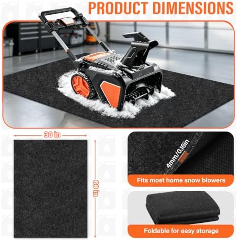 36x60in Snow Blower Mat, Absorbent Snow Blower Floor Mat