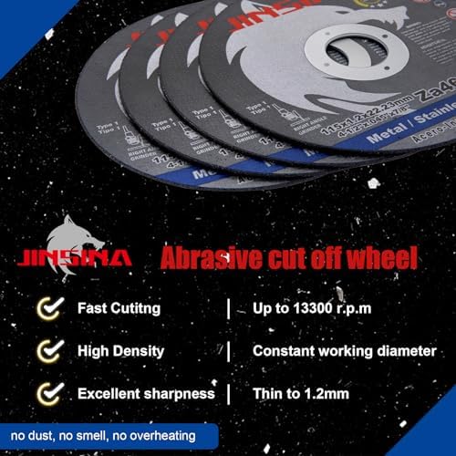 4 1/2 Cut Off Wheels 12PCS, Metal and Stainless Steel Cutting Wheel
