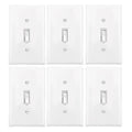 Baomain 6-Pack 15 Amp Toggle Light Switch with Wall Plate, Single Pole, Residential/Commercial Grade, On/Off Switch, Glossy White, UL Certified
