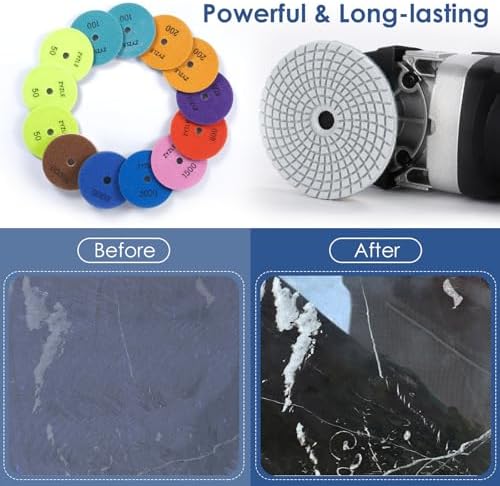 Diamond Polishing/Sanding Pads 4 Inch Wet/Dry 50-10000 Grit