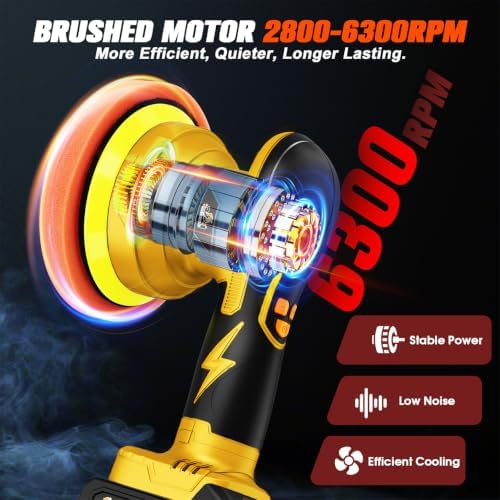 Cordless Dual Action Car Buffer Polisher, 8-Speed, 2*21V Batteries