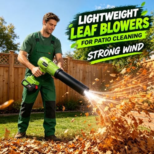 Handheld Leaf Blower as seen on TV, 990,000 RPM Cordless Leaf Blower with 2 Batteries and Charger, Blowers for Lawn Care, Patio, Leaves Dust, Snow, Car, Home(Green)