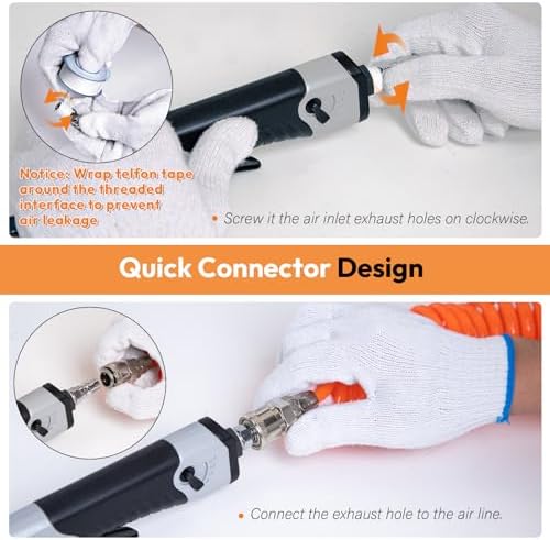 1/2" x 24" Air Belt Sander, Mini Belt Sander for Woodworking/Metal Working Handheld All Angle Grinder Belt Sander Industrial Pneumatic Tool