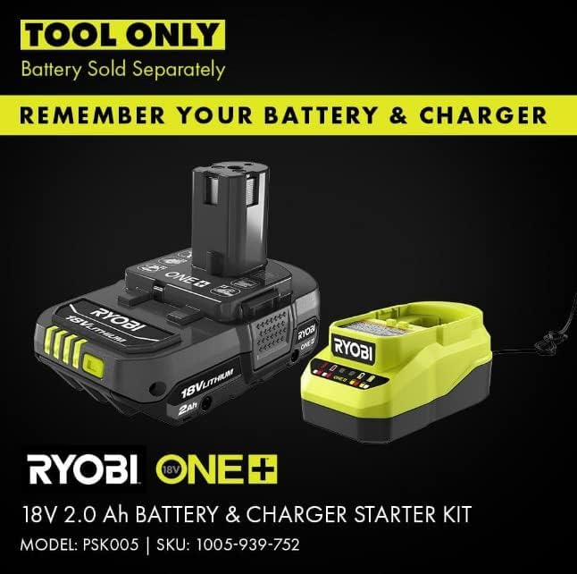 RYOBI ONE+ 18V Cordless 1/4 in. Impact Driver - 1,800 in-lbs Torque, 0-3,400 IPM, Tool Only (Battery Not Included) - PCL235B