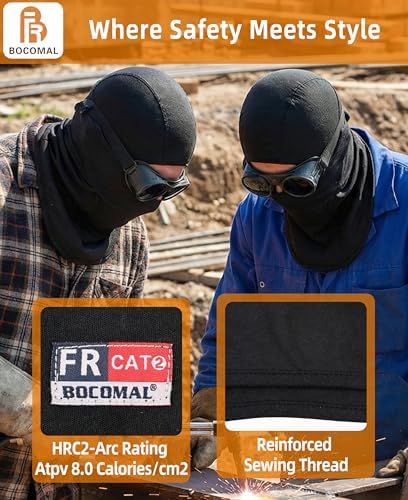 BOCOMAL FR Balaclava with Face Mask Flame Resistant 5.5oz Lightweight 100%C