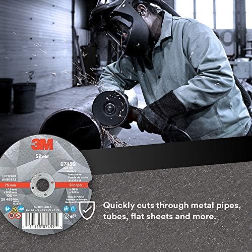 3M Silver Cut-Off Wheel, 87459, 36+, T1, 3 in x 0.06 in x 3/8 in