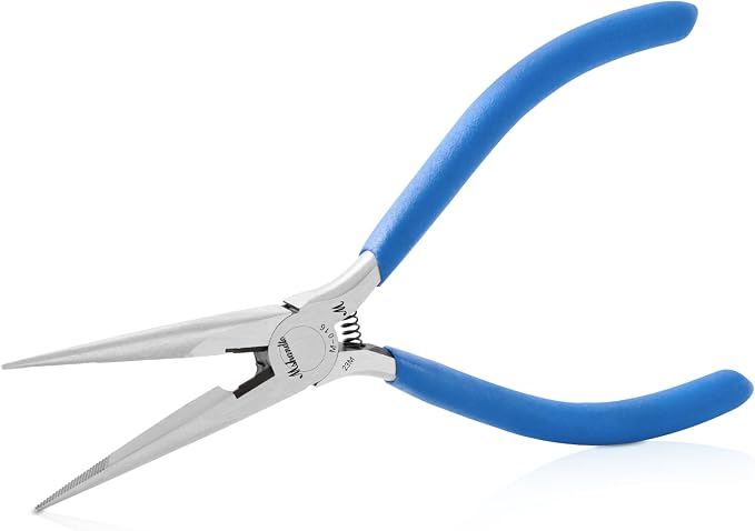 Needle Nose Pliers 6.5" Long Nose Pliers for Wire Bending, High Carbon Steel Needle Nose Plier, Serrated Jaw Pliers for Jewelry Making Electronics Repair Object Grasping Craft Making (1Pack)