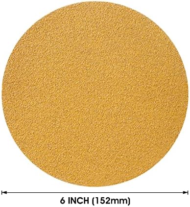 S SATC 100 PCS PSA Sanding Discs, 60 Grit Sandpaper Roll 6 Inch Adhesive Backed Sandpaper Sander Attachment for Drill Aluminum Oxide Round Automotive Sandpaper with Sticky Back