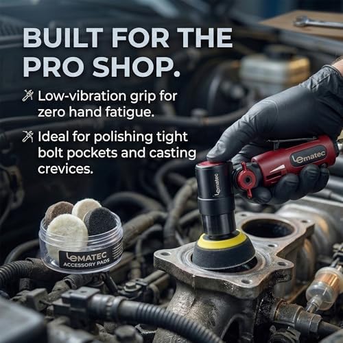 LE LEMATEC 3" Flexible Head Air Sander & Polisher for Auto Body Detailing