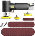Mini Air Sander,Random Orbital Air Sander Kit,Mini Pneumatic Sander for auto sanding tools kits with 1/2/3inch Polishing Sponge & Wool Pads Sandpapers (1"2"3" Sander Kit)