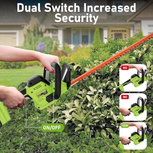 20V Max Hedge Trimmer Cordless, 22" Bush Trimmer with 2 Battery and Charger