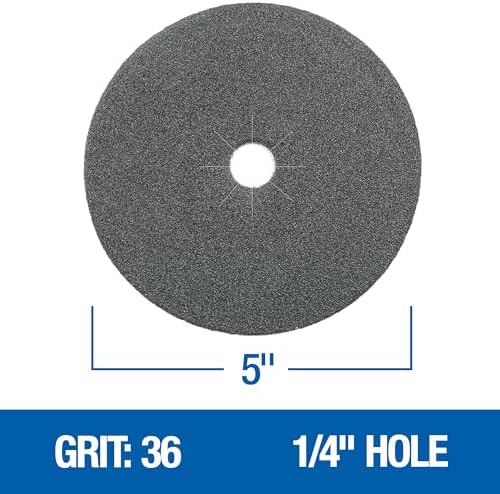 Mercer Industries 405036 Silicon Carbide Floor Sanding Edger Discs, 5" x 1/4" Hole, Grit 36F (50 pack)