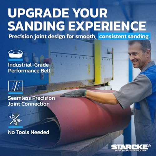 37 x 60 Inch Sanding Belts - 240 Grit Aluminum Oxide Belt Sanders for Woodworking and Metal, German Quality Heavy Duty Cloth Belt Sanding with Smooth Running Joint, Wide Sander Belts - 1 Pack