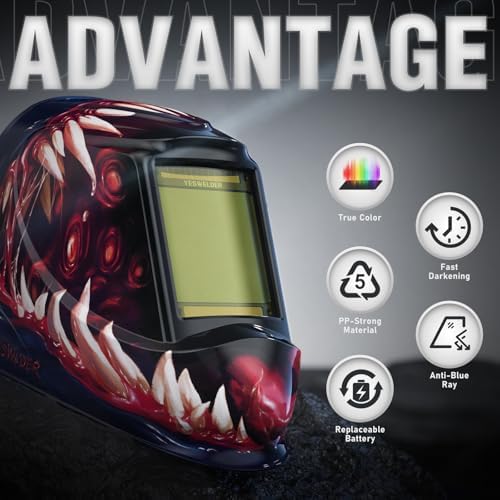 YESWELDER Auto Darkening Welding Helmet, Large View, LYG-M800H-VM