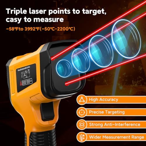 Infrared Thermometer Temperature Gun 3992°F 50:1,