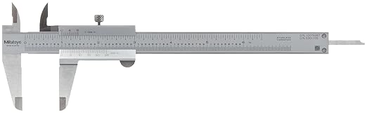 Mitutoyo 530-105 Vernier Calipers, Stainless Steel, for Inside, Outside, Depth and Step Measurements, Inch, 0"-6" Range, +/-0.0015" Accuracy, 0.001" Resolution, 1.58" Jaw Depth, 300mm