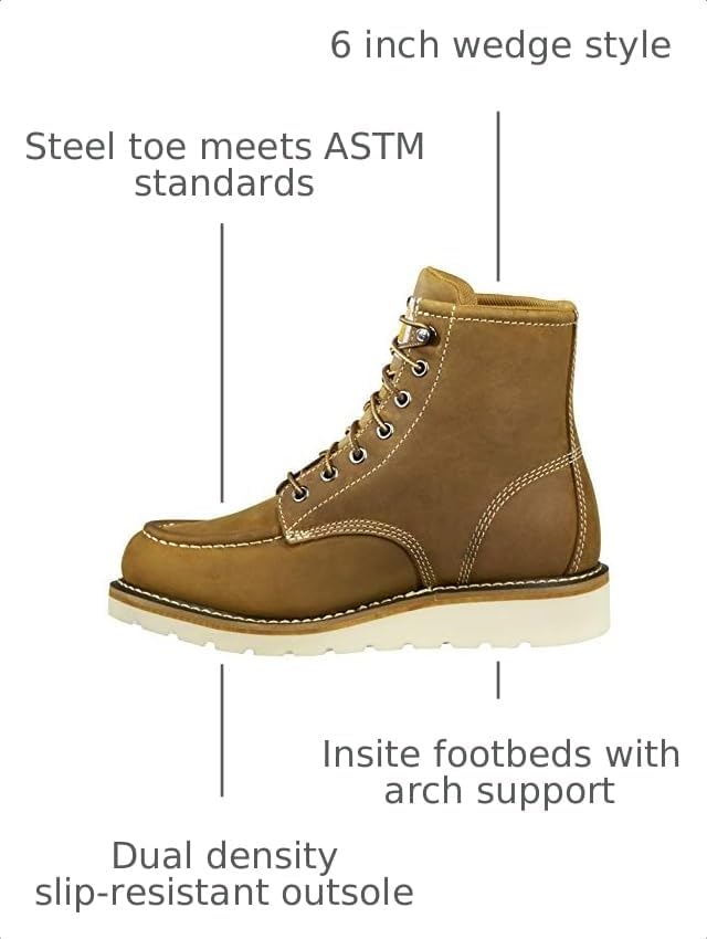 Carhartt Women's Waterproof 6" Moc Steel Toe Wedge Work Boot