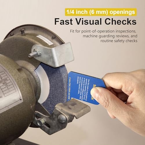 SCOTTCHEN Pinch Point Safety Gauge, 1/4 Inch (6 mm) Machine Guard Opening Tool with Magnet Chain for Machine Guarding Inspections, EHS Checks and Safety Training
