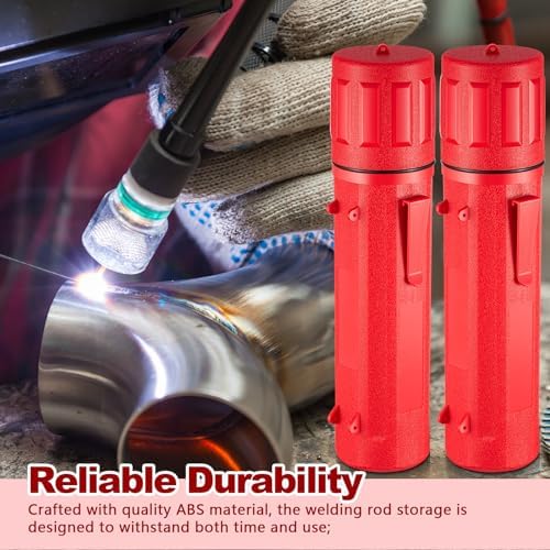Zonon 4 Pcs Welding Rod Storage Tube 14 Inch Tig Rod Holder, Red