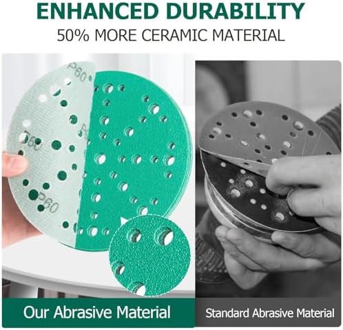 6" 80 Grit Sanding Discs, 49-Hole Hook & Loop for Festool Sanders, 50 Pcs
