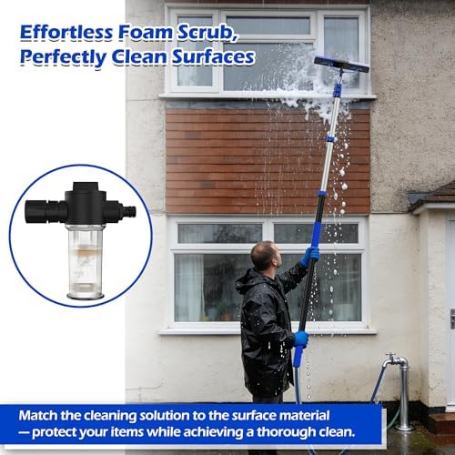 30 FT Reach Solar Panel Cleaning Brush Kit with Telescopic Pole