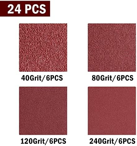 1 x 42-Inch Aluminum Oxide Sanding Belts, 40/80/120/240 Assorted Grits Abrasive Sandpaper for Belt Sander, 24 Pack