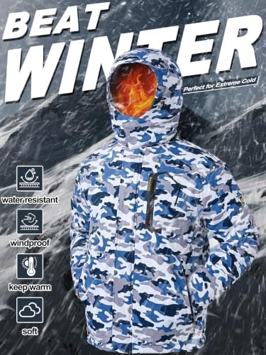 QPNGRP Mens Waterproof Ski Snowboard Jacket Winter Windproof Snow Coat