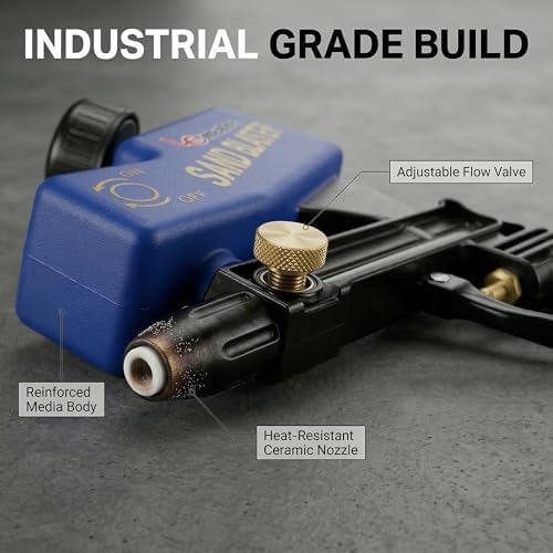 LE LEMATEC Sand Blaster Gun Kit for Air Compressor, Pistola de Arena