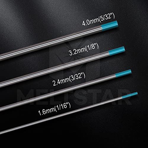TIG Welding Tungsten ElectrodesRare Earth blend Tungsten Electrodes(Comparable to E3 Purple) 1/8” x 7” (Turquoise, WG20) 10-Pack