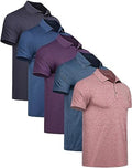 5 Pack Men's Polo Shirts Short Sleeve Golf T Shirt Performance Casual