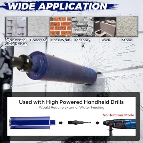 4-1/2" Pro Concrete Core Drill Bit with SDS Plus Adapter (1-1/4"-7 Thread) - 14" Cutting Depth & Upgraded Welded Core Bits for Concrete with Rebar, Brick, Masonry,Stucco,Mortar,Wet Coring