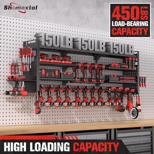 49.8" Power Tool Organizer Wall Mount,Holds 18 Cordless Drills