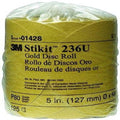 3M Stikit Gold Disc Roll 236U, 01428, 5 in, P80 Grade, 125 Discs Per Roll, Automoitve Abrasives