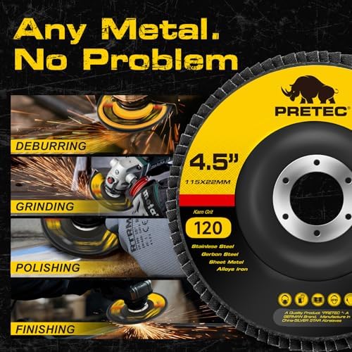 Flap Discs 4 1/2 for Angle Grinder, 12 Pcs Flap Discs 120 Grit, 4.5" x 7/8" High Density Zirconia Type 27 Flap Sanding Disc for Grinding, Rust Removal, Sanding and Finishing - 12 Packs
