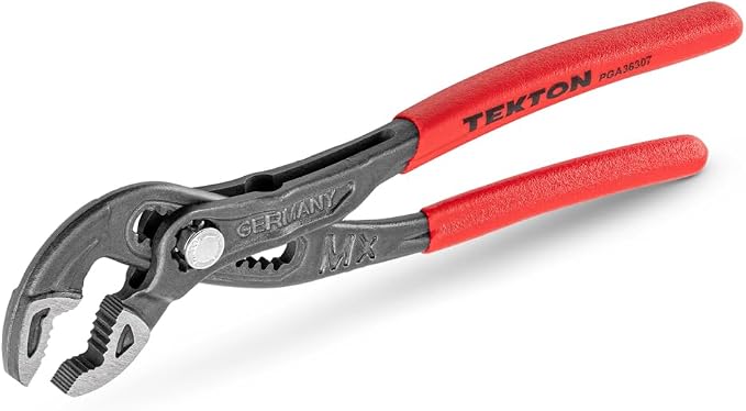 TEKTON 7 Inch Angle Nose Push Button Adjustable Pliers | PGA36307