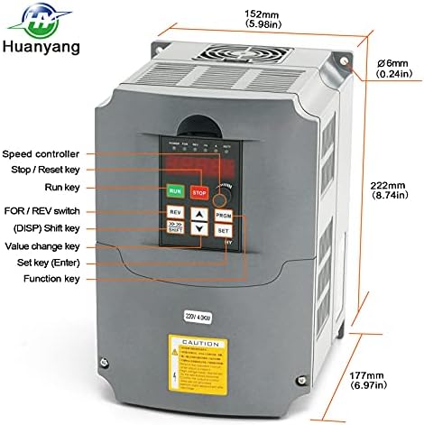 HUANYANG VFD Variable Frequency Drive 4kW 5HP 220V (HY04D023B)