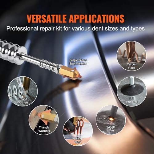 VEVOR Stud Welder Dent Repair Kit, 220V 3KW Spot Welder Dent Puller with Auto/Manual Welding & 7 Versatile Modes, Auto Body Spot Welding Dent Puller Machine for Car, Truck Dent Repair