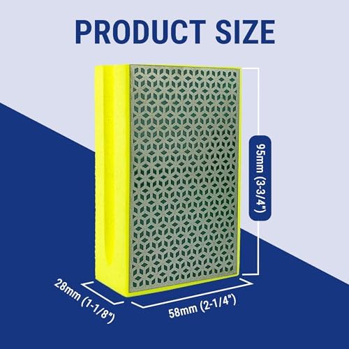 Diamond Hand Polishing Pad Diamond Sanding Block Foam Backed Diamond Sponge Sanding Pads for Wet or Dry Grinding polishing for Granite Marble Stone Tile Glass Ceramic (1, 400# Cubic)