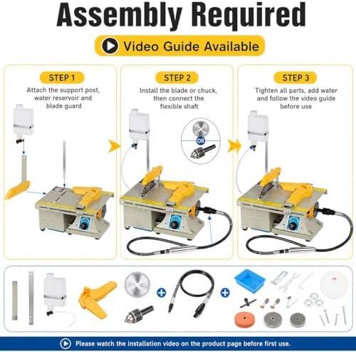 Lapidary Saw 110V, 6 Inch Lapidary Equipment, Wet Stone Cutter 10000RPM