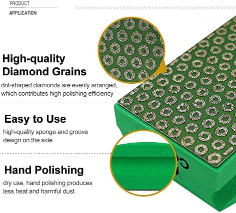 SHDIATOOL 2PCS Diamond Hand Polishing Pads 100 Grit for Glass & Tile