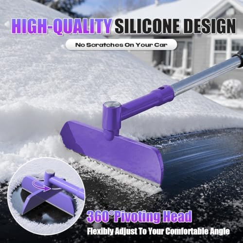 62'' Extendable Snow Brush & Ice Scrapers, Snow Shovel for Car Truck SUV