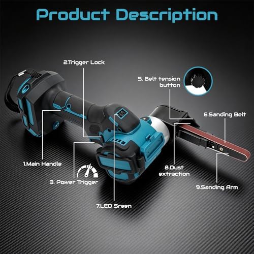 Cordless Mini Belt Sander for Ma-kita 18V Battery(Tool Only)