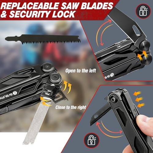 BIBURY 31-in-1 Multitool Pliers Pro,EDC Pocket Knife & Upgraded Scissors
