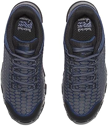 Timberland PRO Men's Powertrain Sport Alloy Safety Toe Industrial Athletic Work Shoe, Grey/Navy, 7.5 W