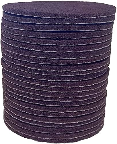 STARCKE Premium 6 Inch Non Woven Surface Conditioning Discs - for Dry Sanding Countertops, Auto Body Repair, Marine, Paint, Plastics, Metal and Fiberglass (50 Pack, Maroon - Very Fine)
